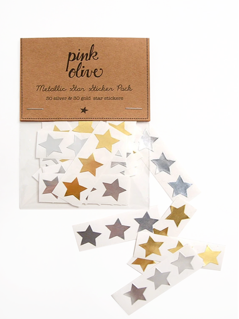 metallic star sticker pack – Pink Olive